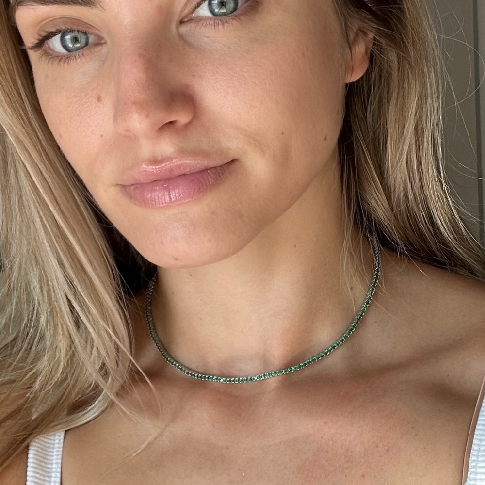 Mini Amina Tennis Necklace (Emerald)